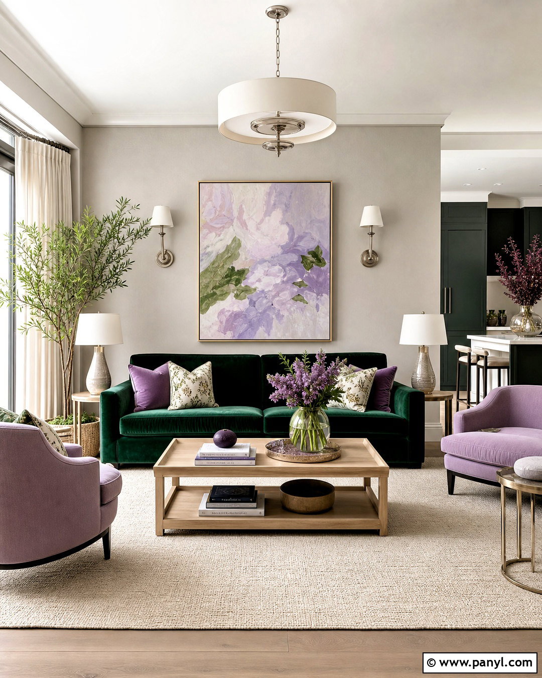Emerald Green And Lavender Living Room - 20 emerald green living room color scheme ideas