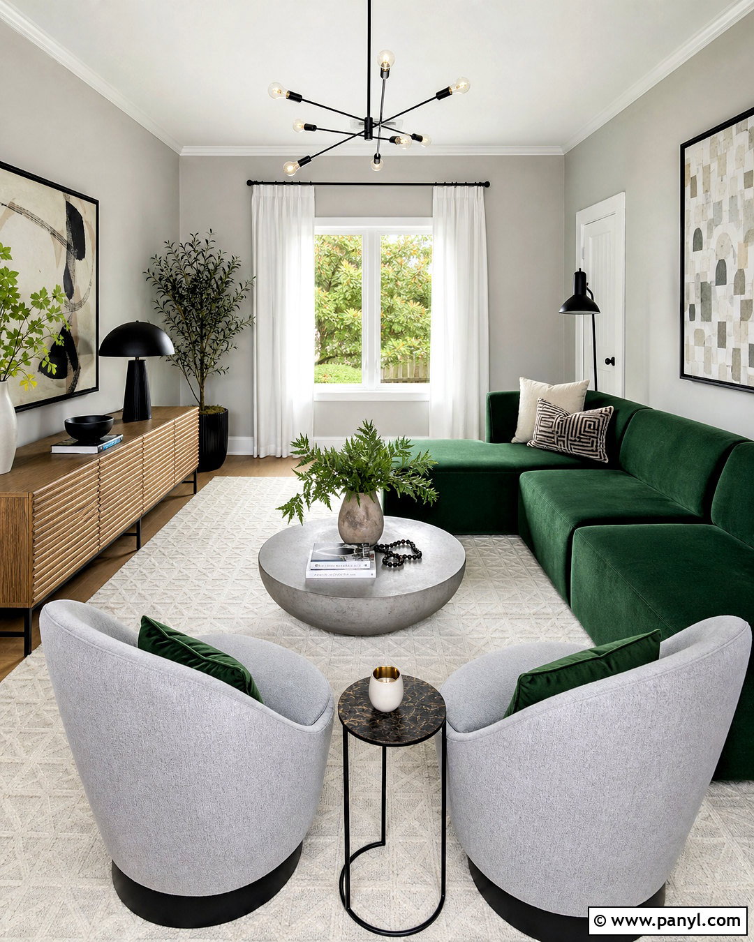 Emerald Green And Light Gray Living Room - 20 emerald green living room color scheme ideas