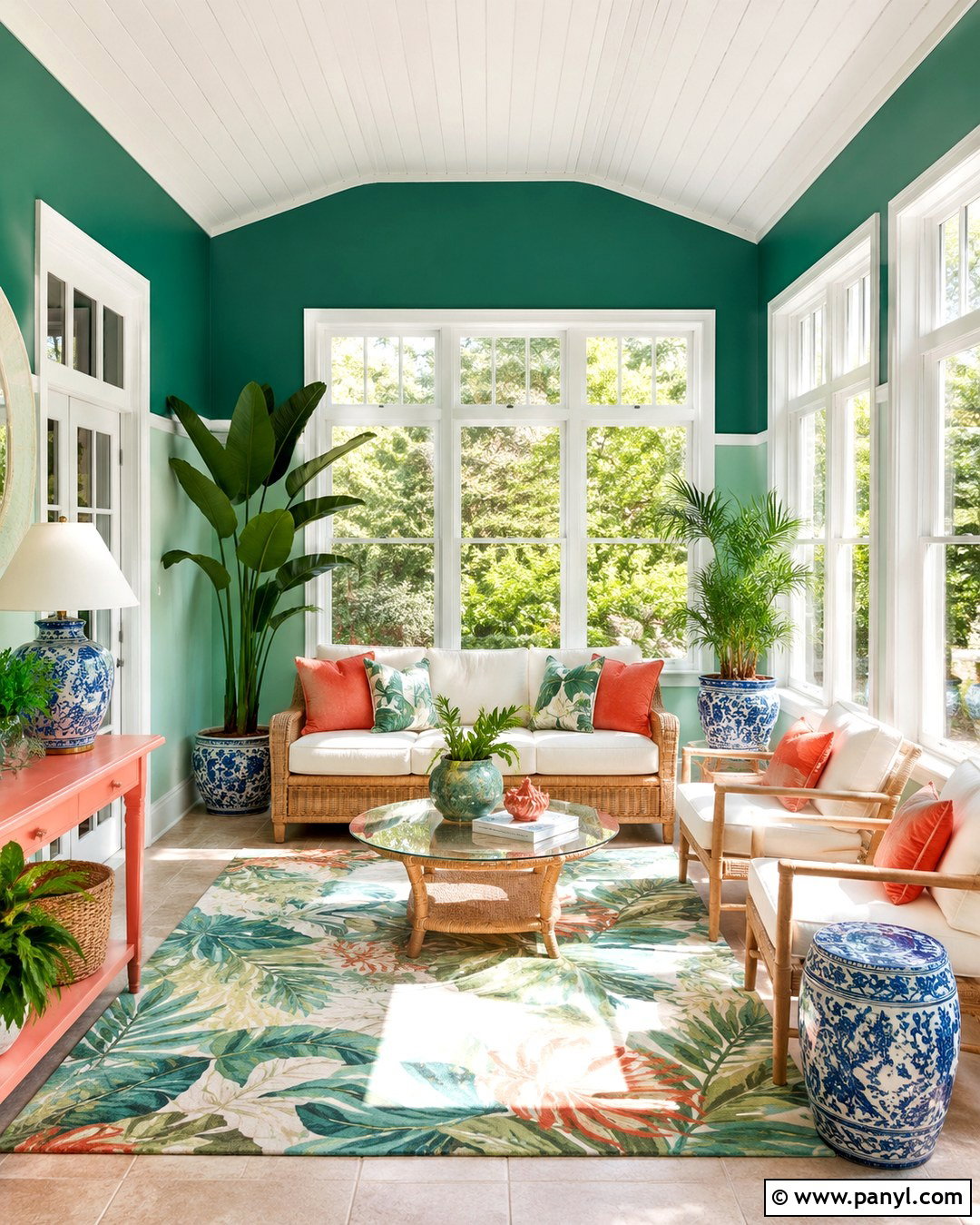 Emerald Green And Mint Sunroom Walls - 20 Two Tone Walls Dark On Top Ideas