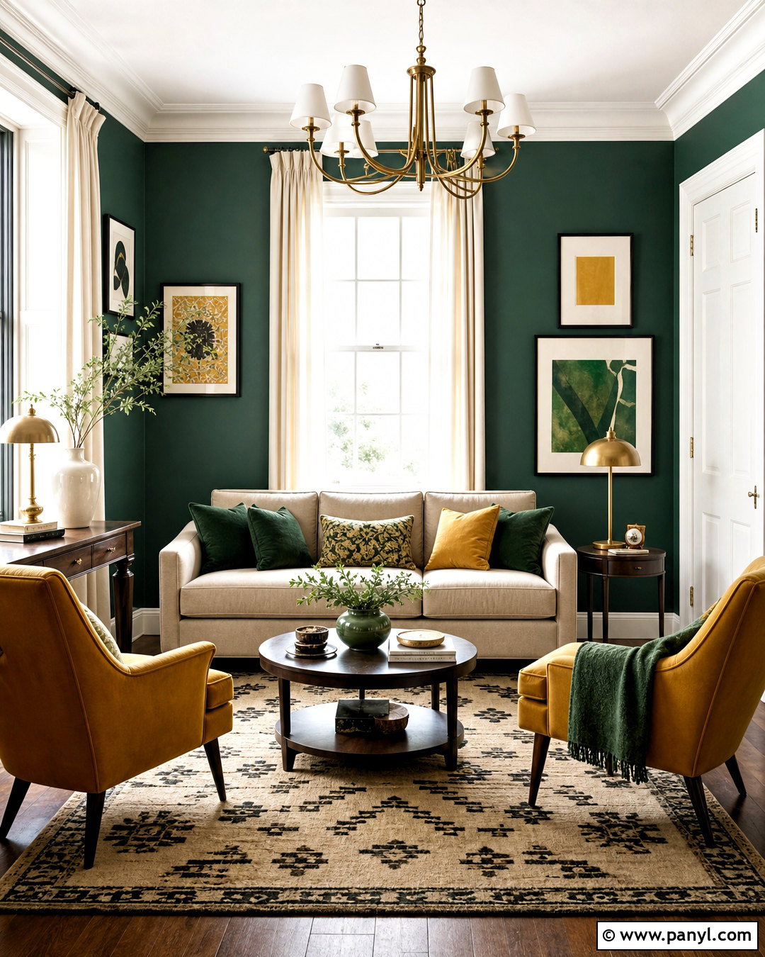 Emerald Green And Mustard Yellow Living Room - 20 emerald green living room color scheme ideas
