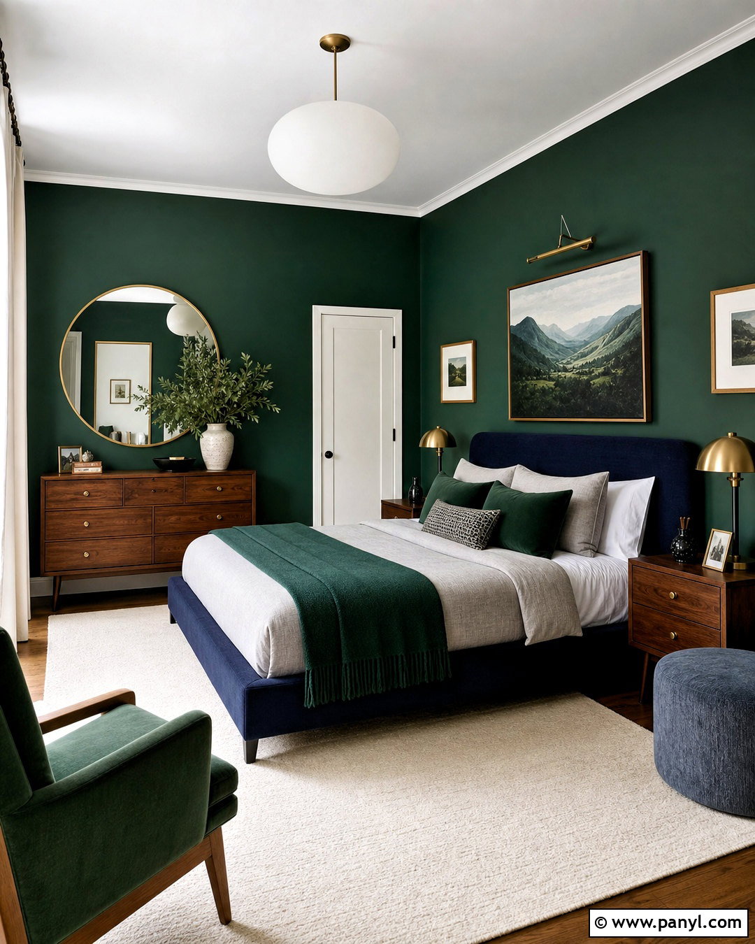 Emerald Green And Navy Bedroom - 20 emerald green bedroom colour schemes