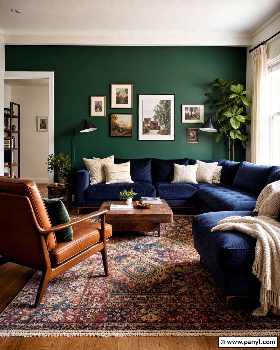 Emerald Green And Navy Living Room - 20 emerald green room decor ideas