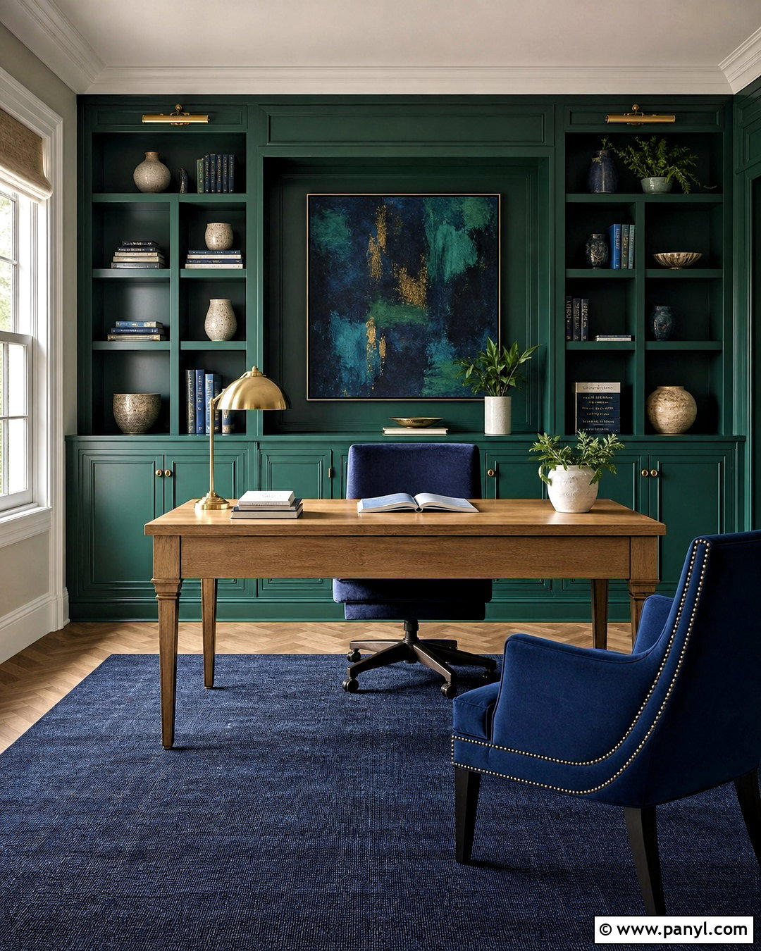 Emerald Green And Navy Office - 20 emerald green office ideas