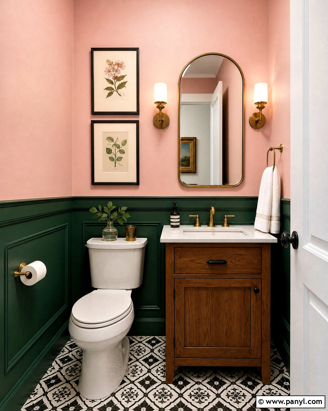 Emerald Green And Pale Pink Walls - 20 best colour combinations for walls