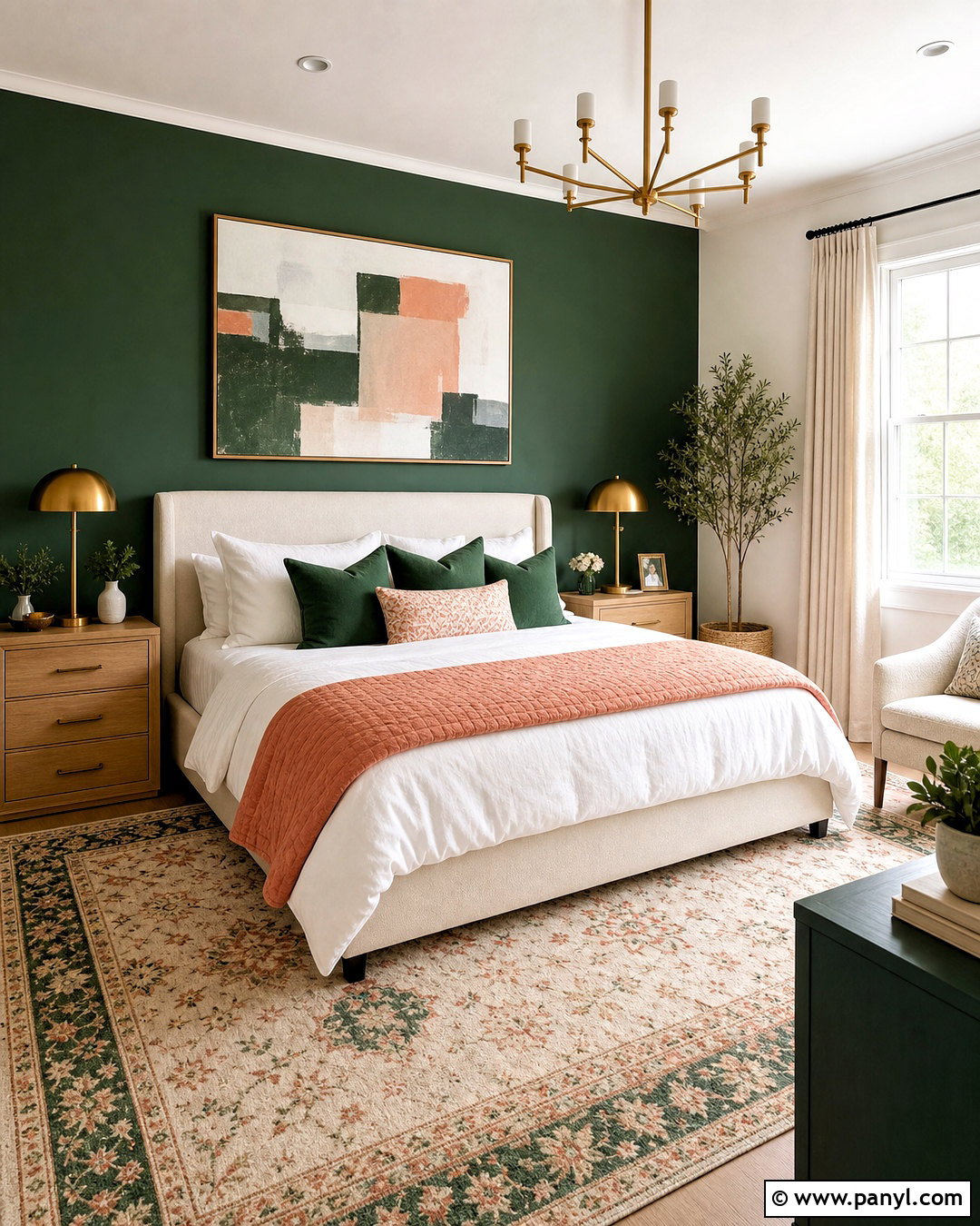 Emerald Green And Peach Bedroom - 20 emerald green bedroom colour schemes