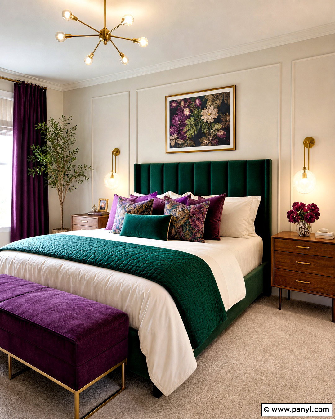 Emerald Green And Plum Purple - 20 emerald green color palette ideas