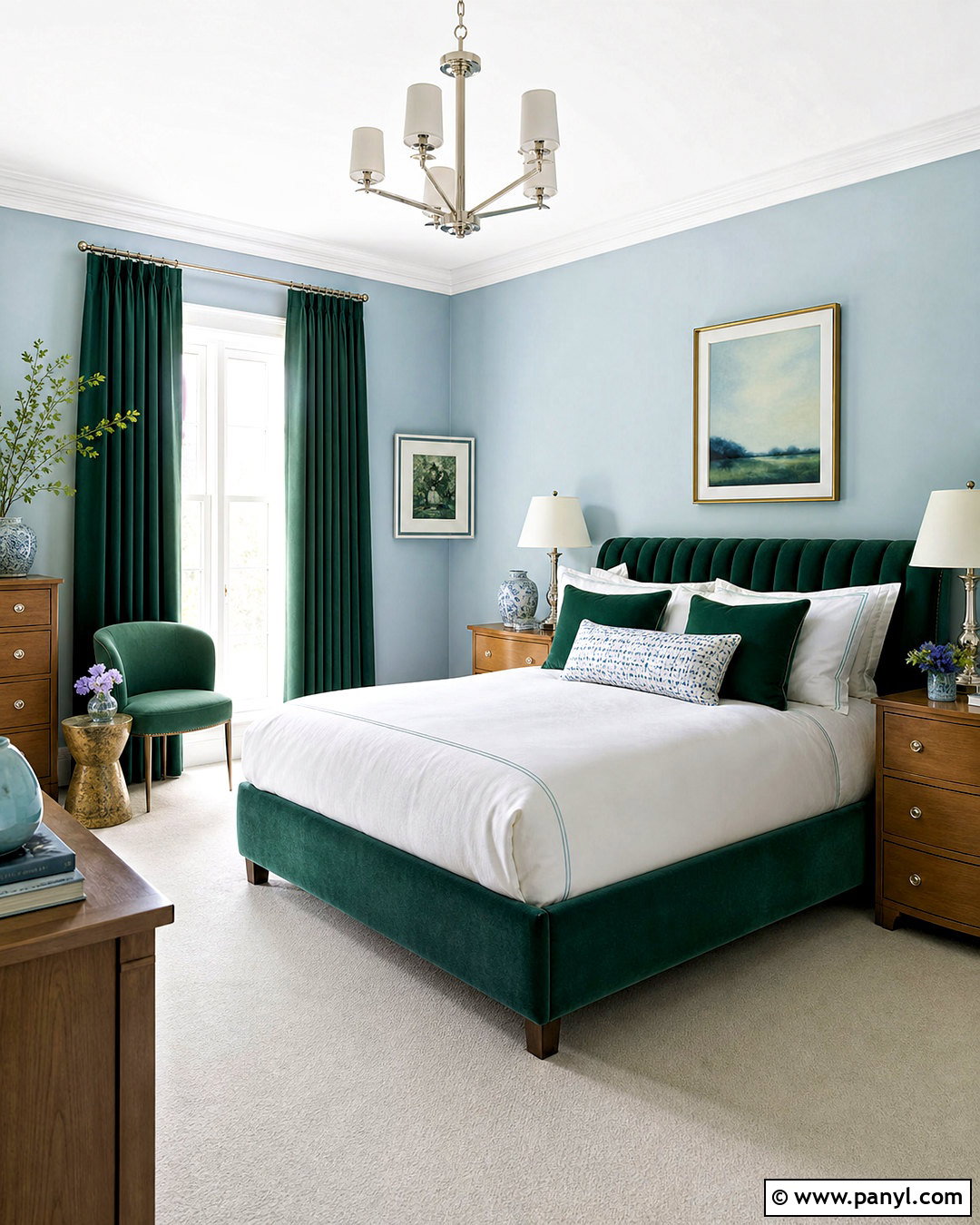 Emerald Green And Powder Blue Bedroom - 20 emerald green colour palette ideas