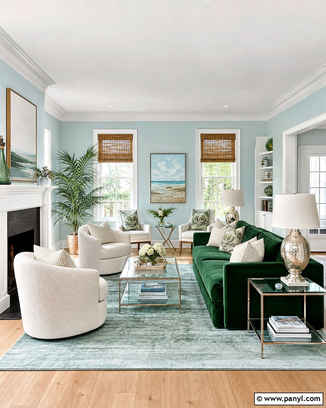 Emerald Green And Powder Blue Living Room - 20 emerald green living room color scheme ideas