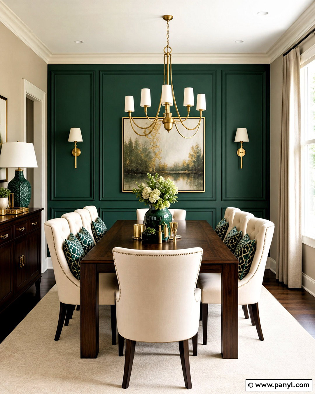 Emerald Green And Soft Beige Room - 20 room color combination ideas
