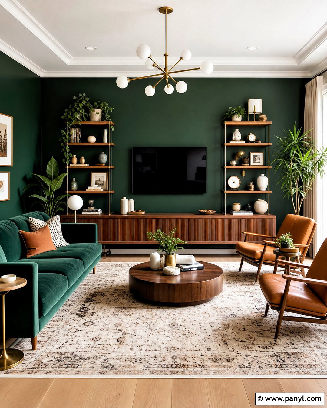 Emerald Green And Walnut Living Room - 20 emerald green living room color scheme ideas