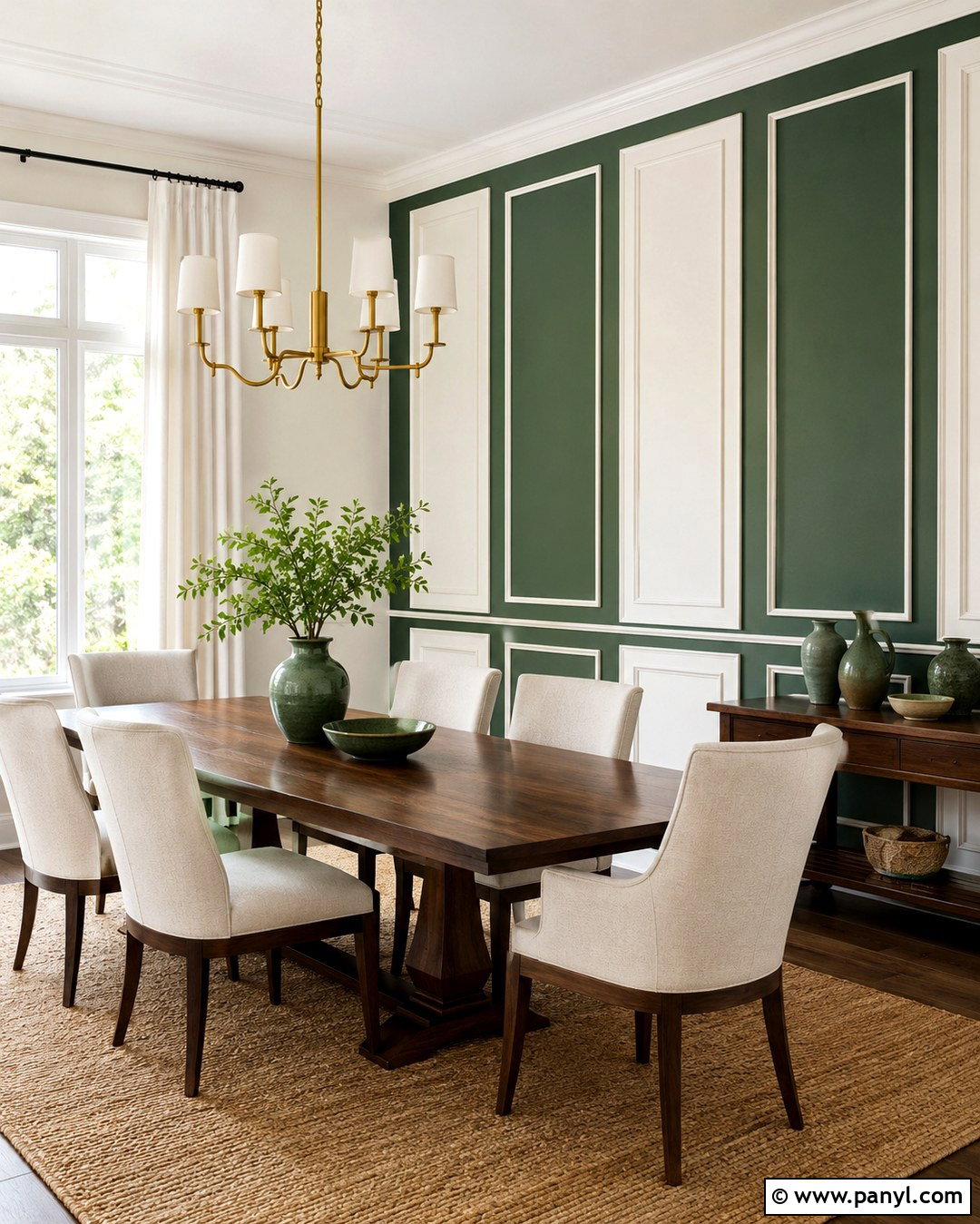 Emerald Green And White Accent Wall - 20 Two Color Accent Wall Ideas
