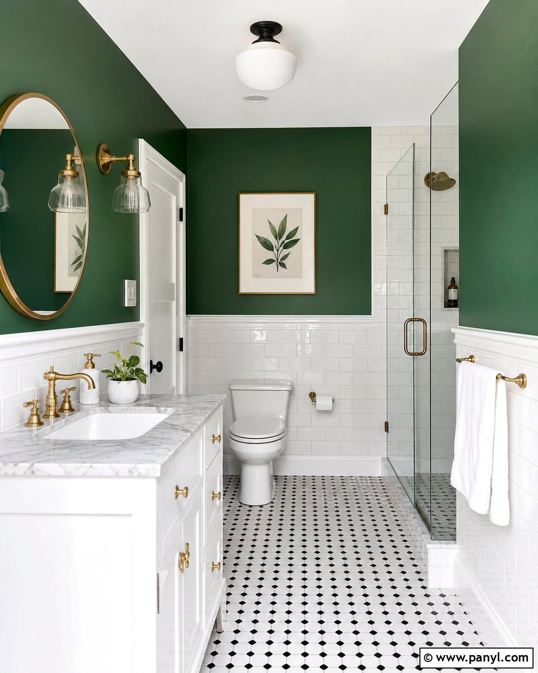 Emerald Green And White Bathroom Walls - 30 Green And White Walls