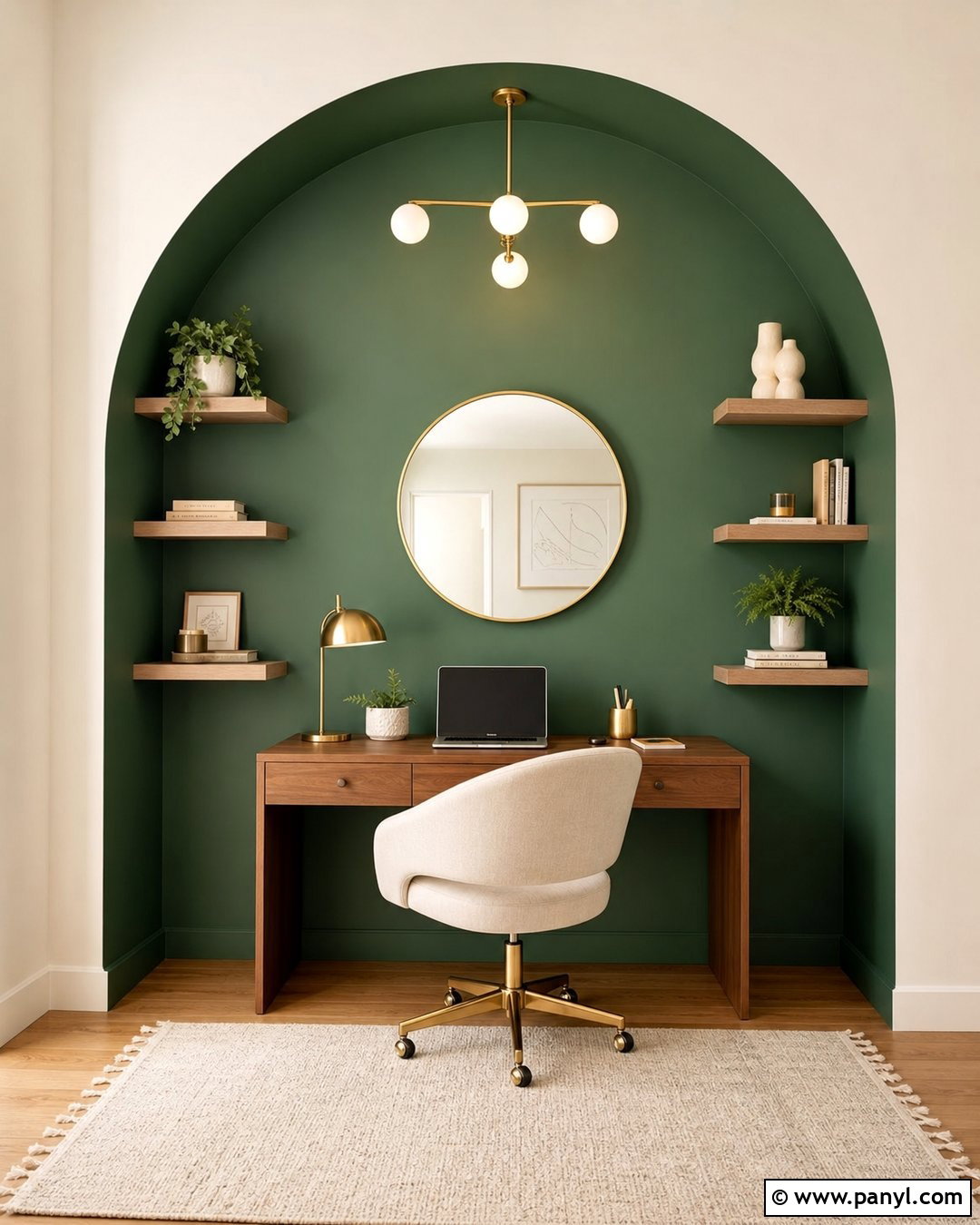 Emerald Green Arch Accent Wall - 35 emerald green accent wall ideas