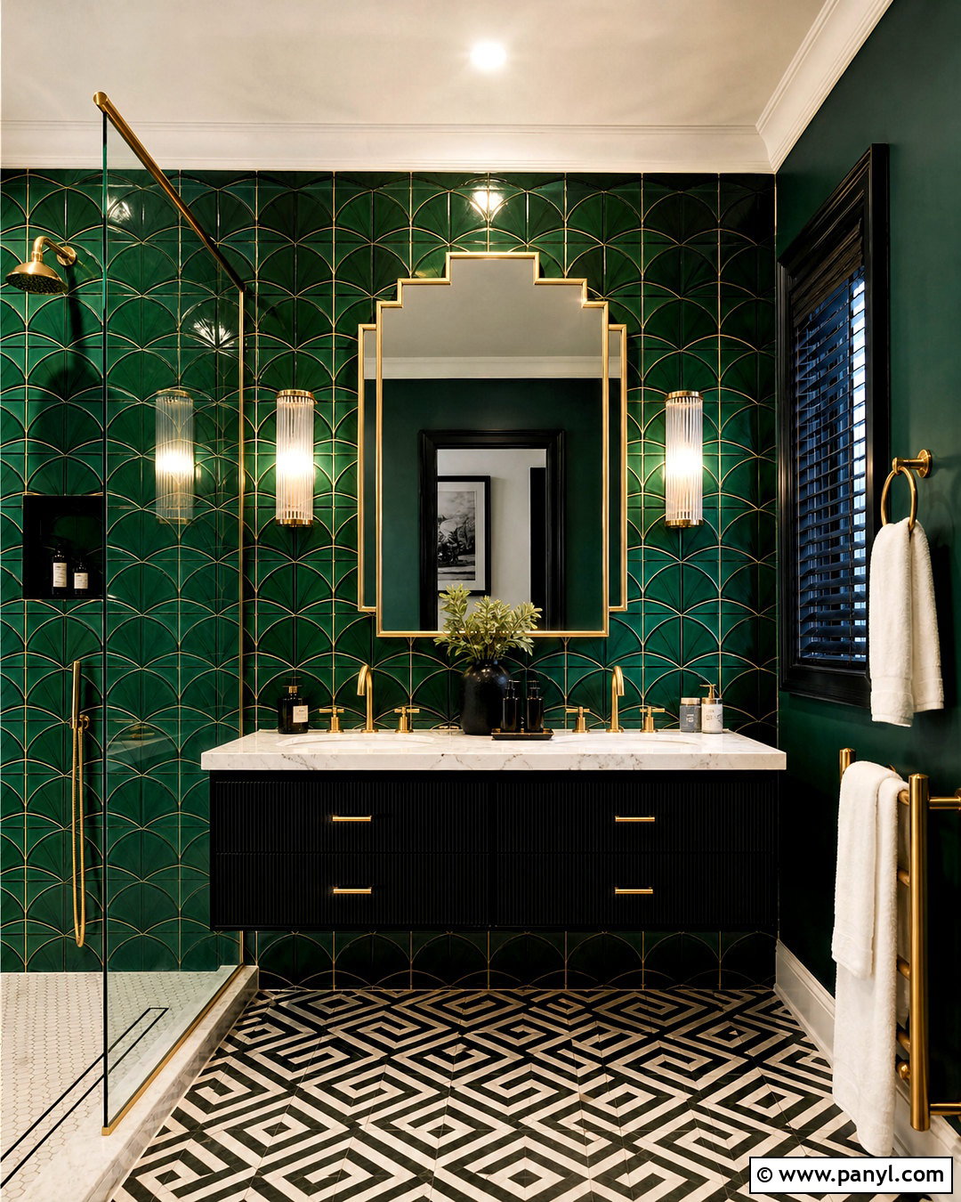 Emerald Green Art Deco Bathroom - 20 emerald green bathroom ideas