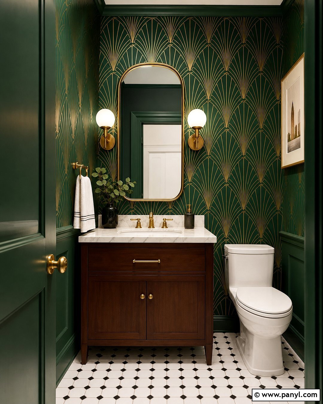 Emerald Green Art Deco Wallpaper - 40 Wallpaper Colour Ideas