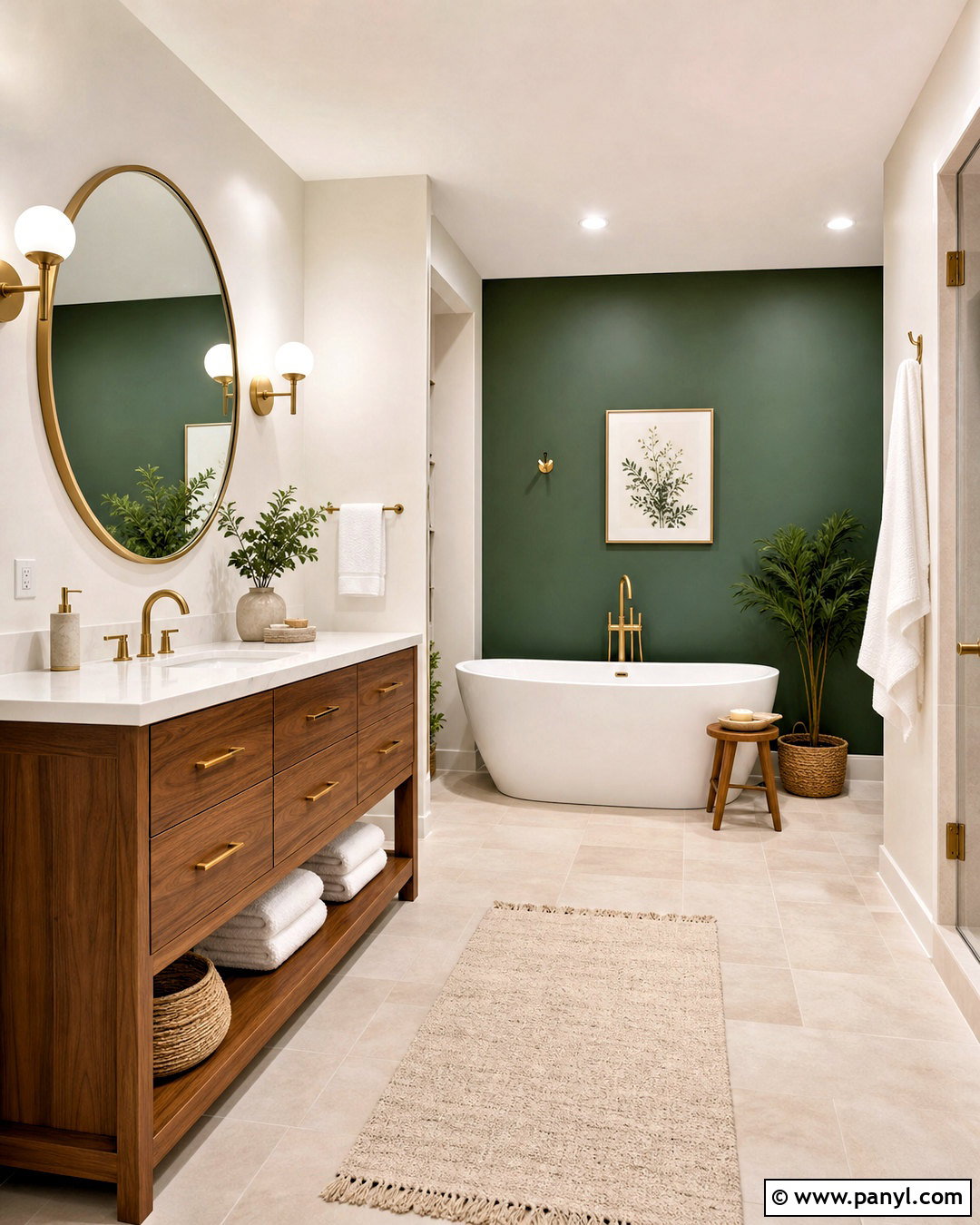 Emerald Green Bathroom Accent Wall - 20 green accent bathroom ideas