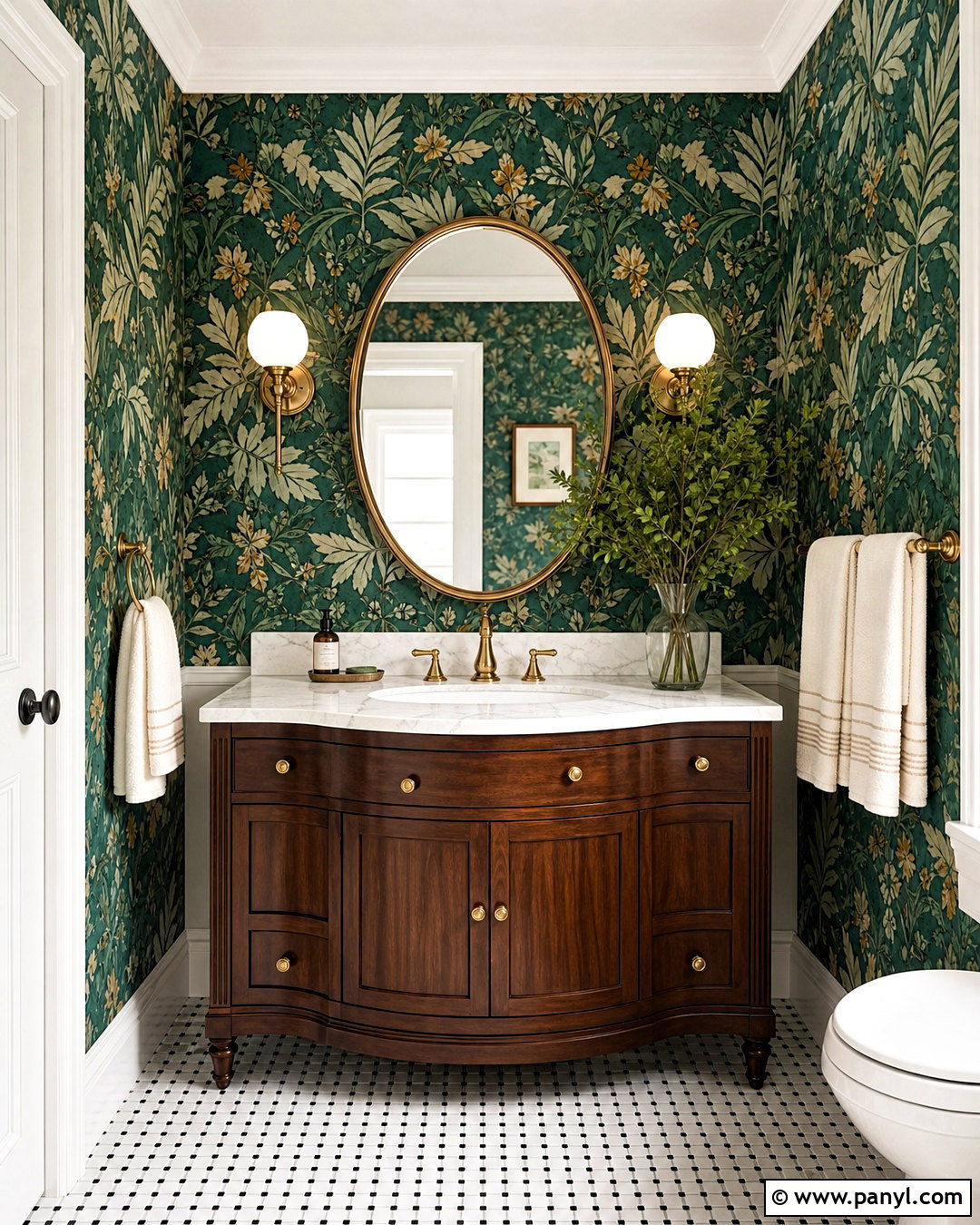 Emerald Green Bathroom Wallpaper - 20 emerald green bathroom decor ideas