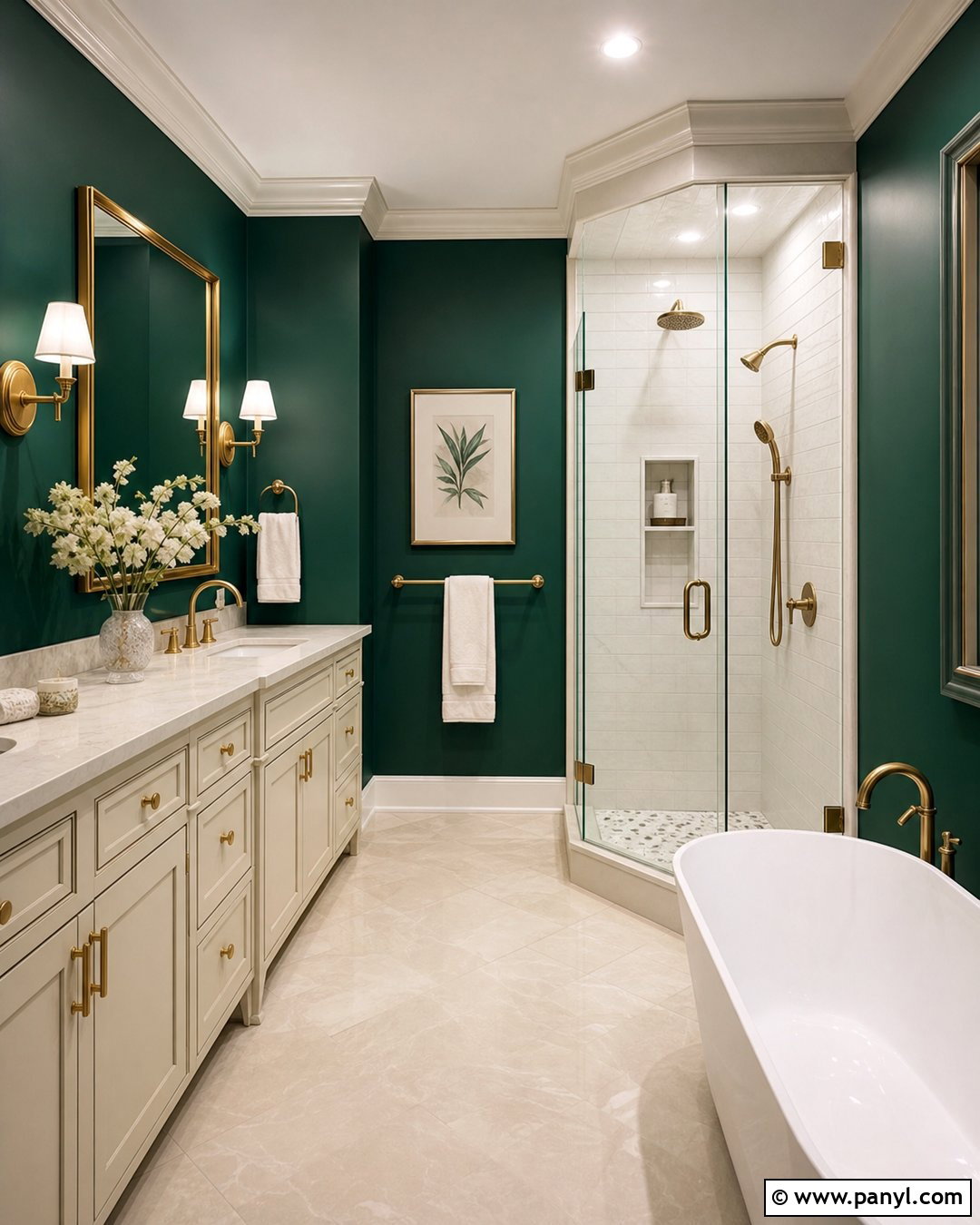 Emerald Green Bathroom Walls With Gold Fixtures - 25 Emerald Green Bathroom Walls