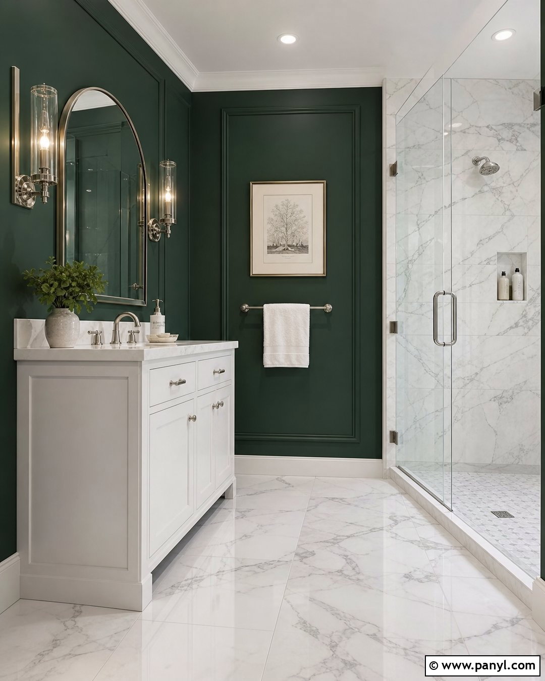 Emerald Green Bathroom Walls With White Marble - 25 Emerald Green Bathroom Walls