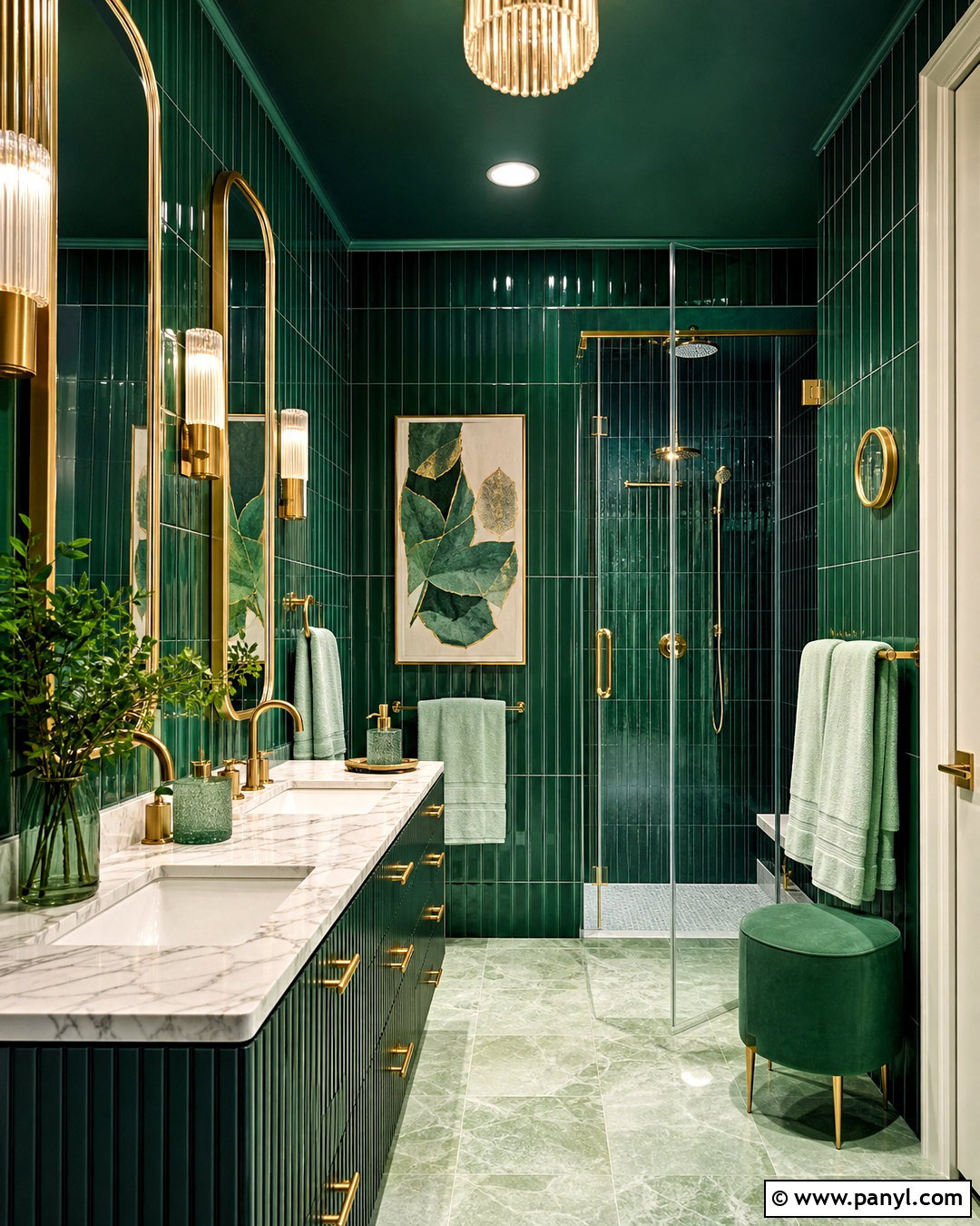 Emerald Green Bathroom - 20 all green bathroom ideas