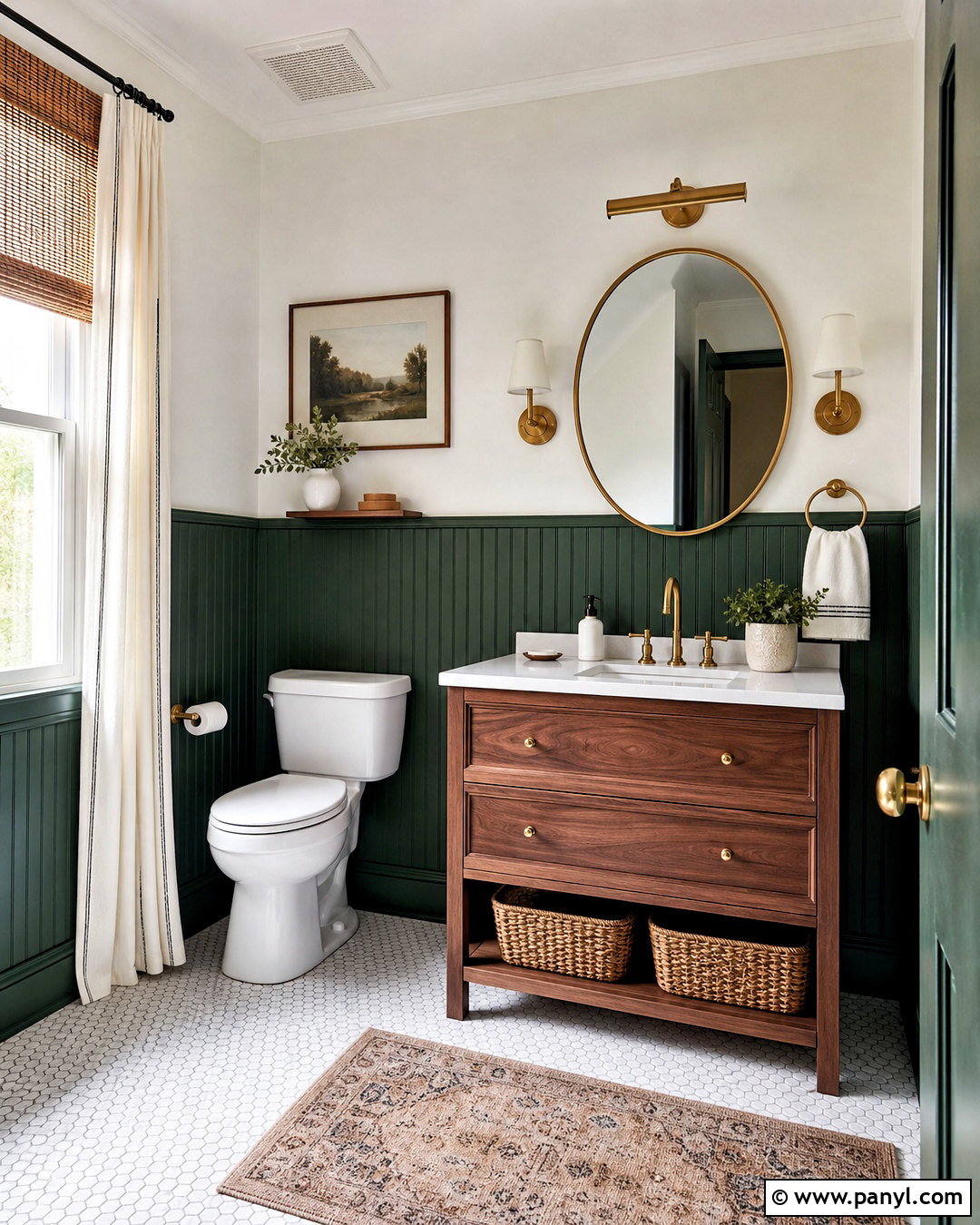 Emerald Green Beadboard Bathroom - 20 emerald green and gold bathroom ideas