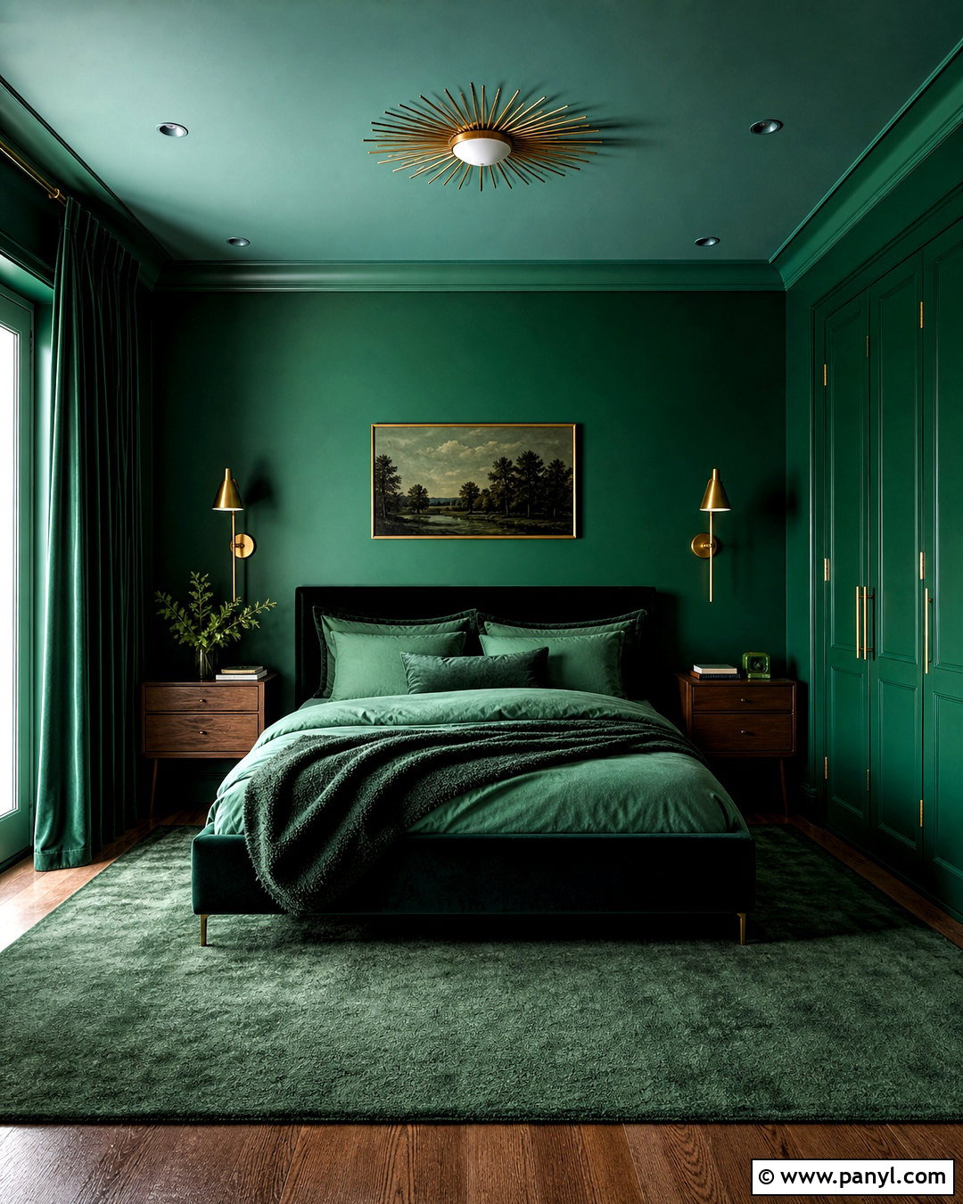 Emerald Green Bedroom - 20 all green room ideas
