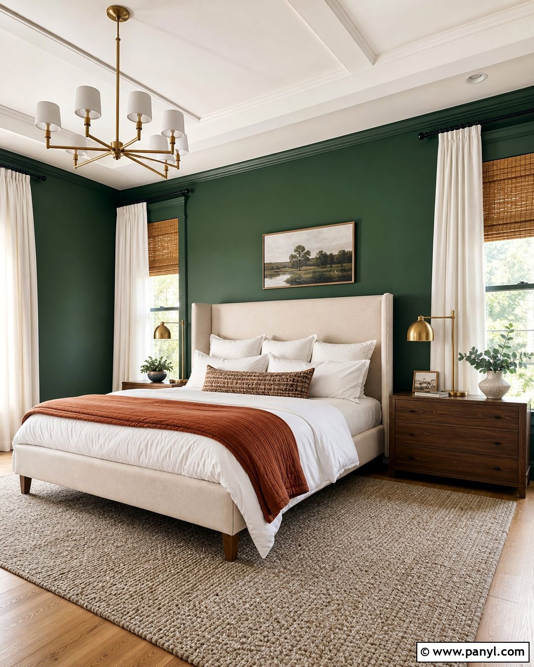 Emerald Green Bedroom Wall Behind The Bed - 35 emerald green wall ideas