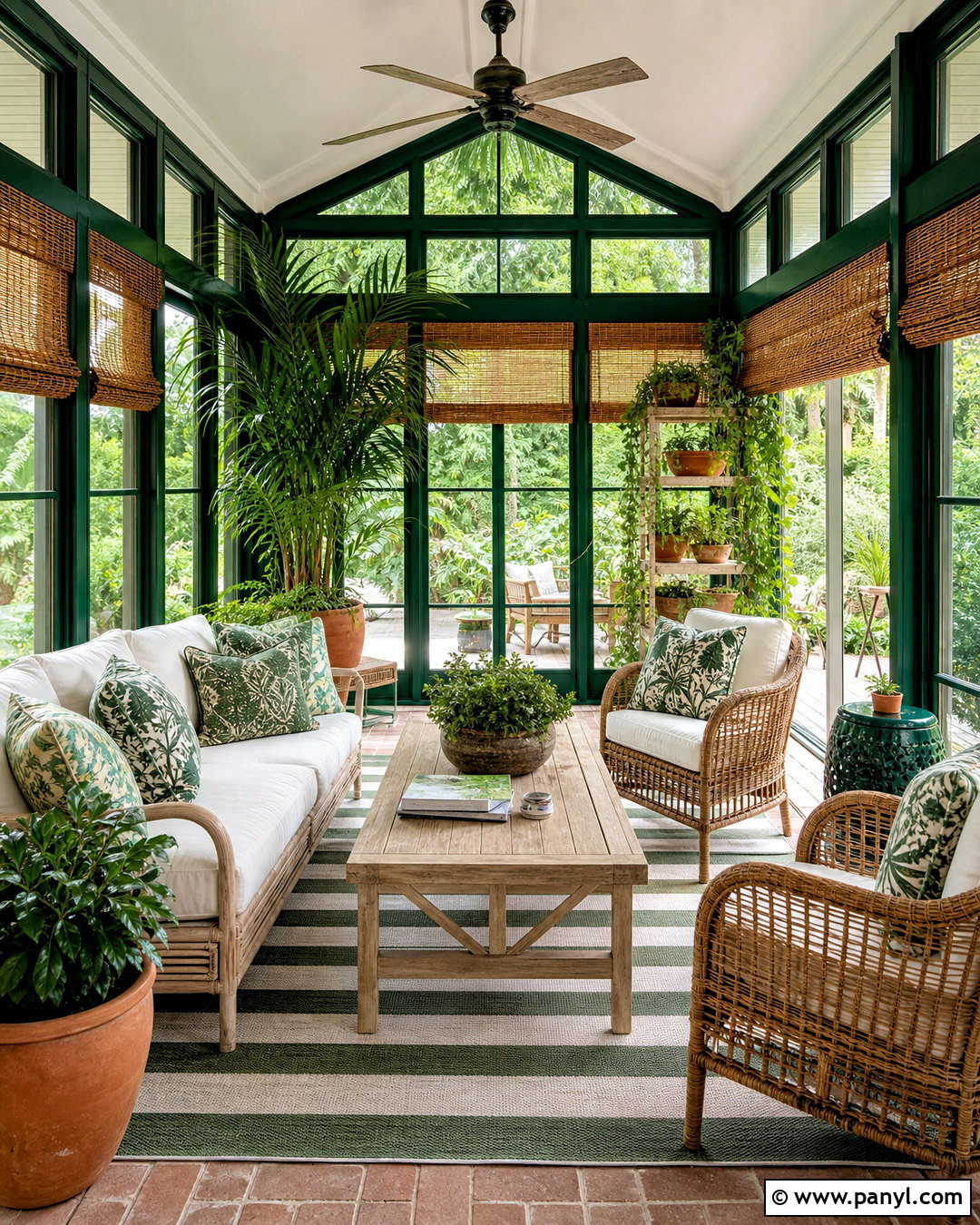 Emerald Green Botanical Sunroom - 20 emerald green room decor ideas