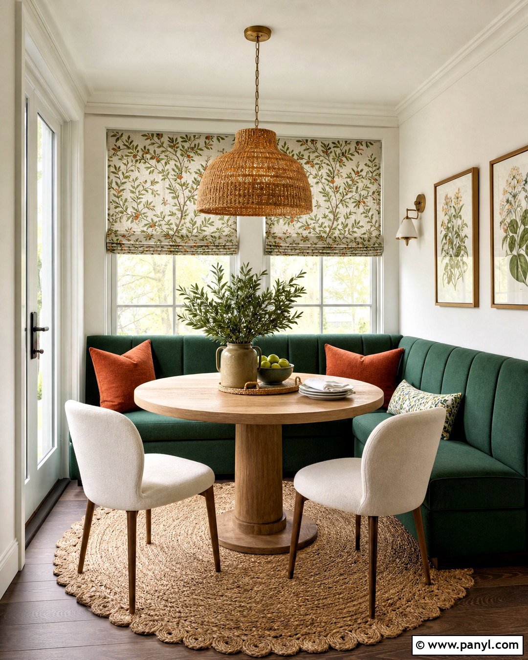 Emerald Green Breakfast Nook - 20 emerald green room decor ideas