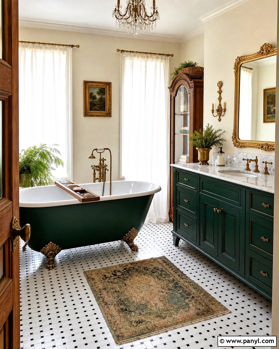 Emerald Green Clawfoot Tub Bathroom - 20 emerald green and gold bathroom ideas
