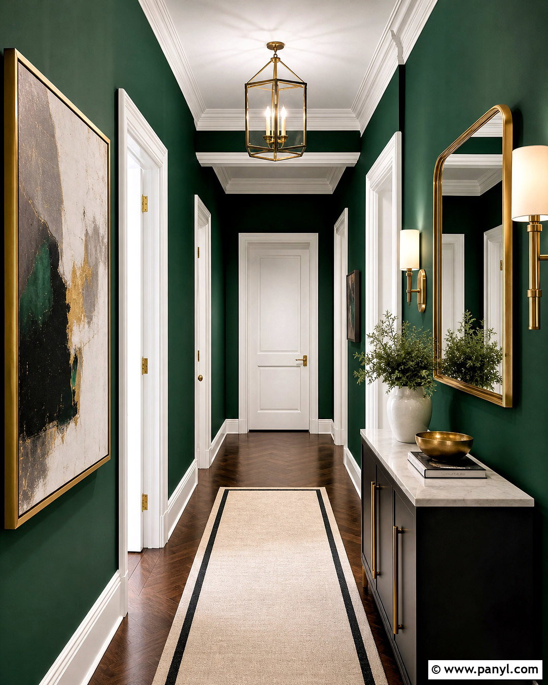 Emerald Green Corridor - 20 green corridor ideas