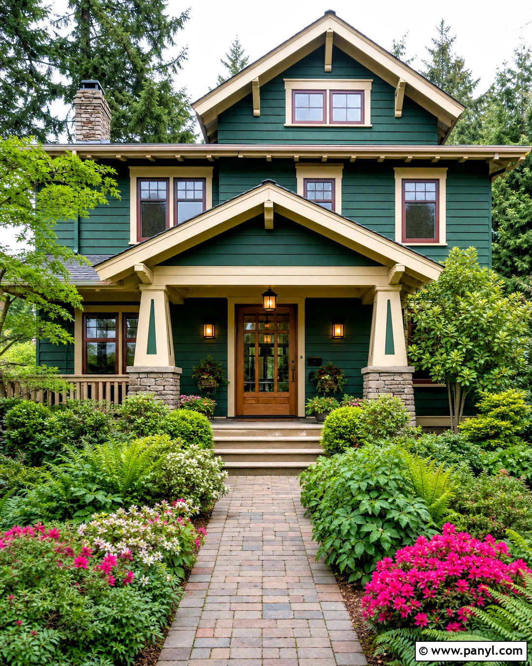 Emerald Green Craftsman House - 20 emerald green house ideas