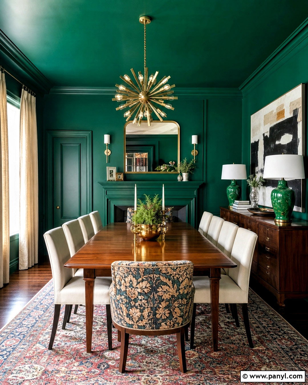Emerald Green Dining Room - 20 green rooms ideas