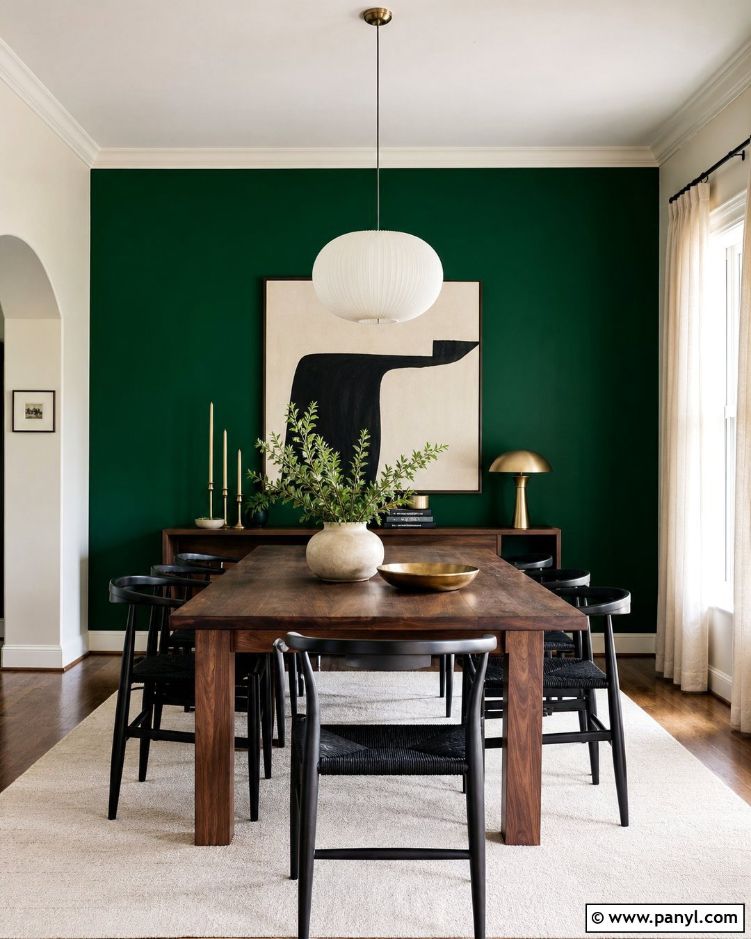 Emerald Green Dining Room Accent Wall - 30 Accent Wall Green Ideas