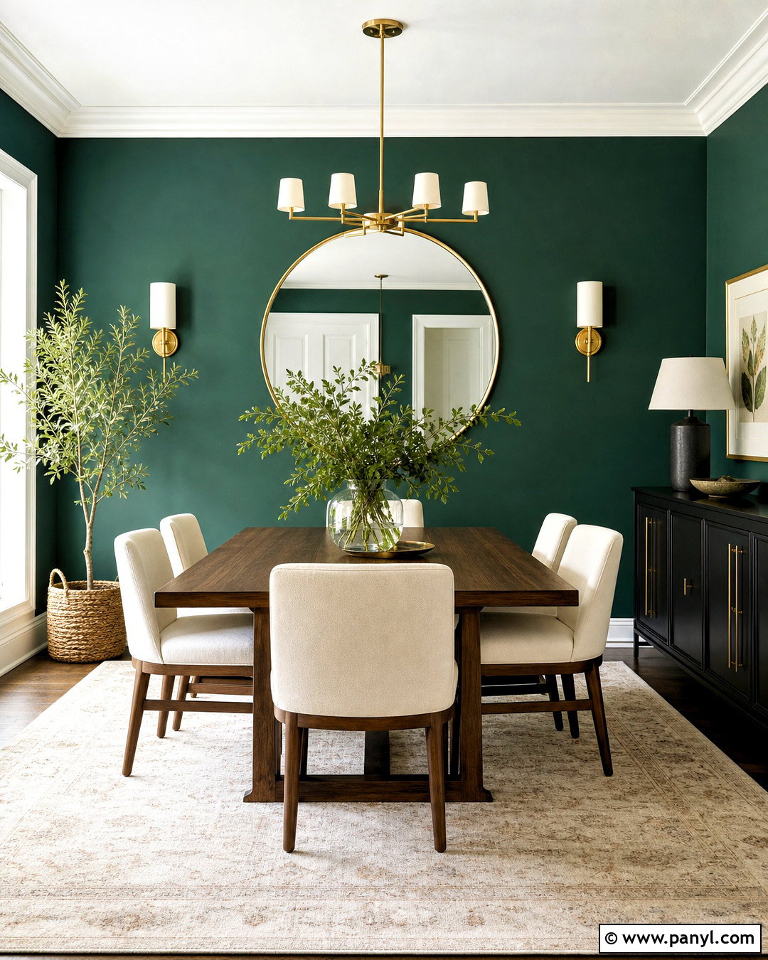 Emerald Green Dining Room Wall - 20 green wall background ideas