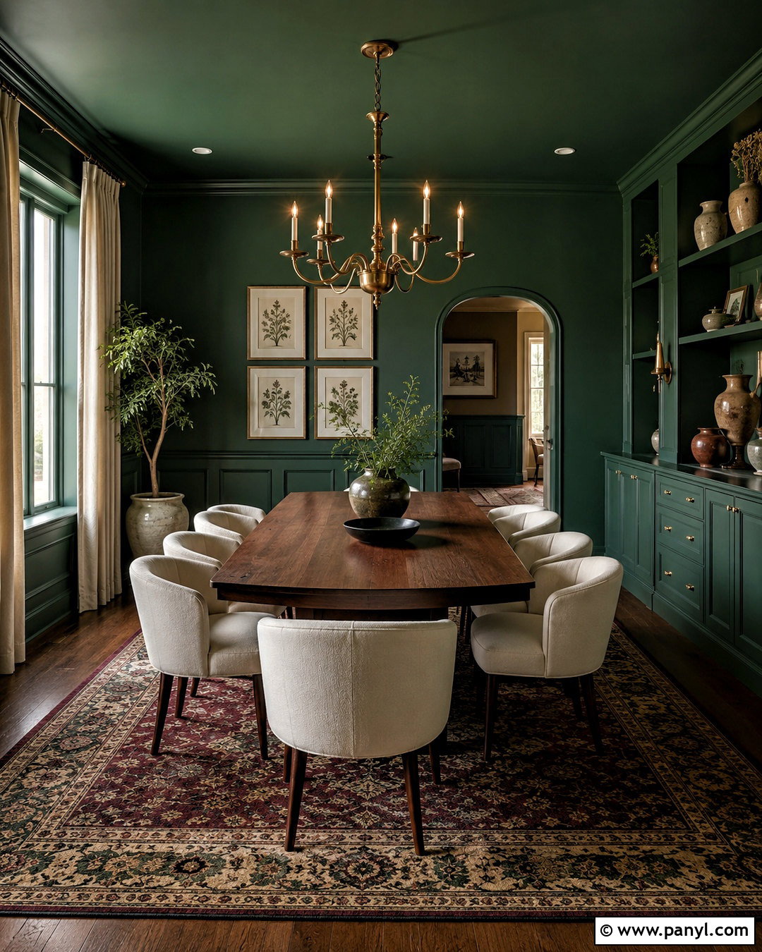 Emerald Green Dining Room - 20 bold paint colors