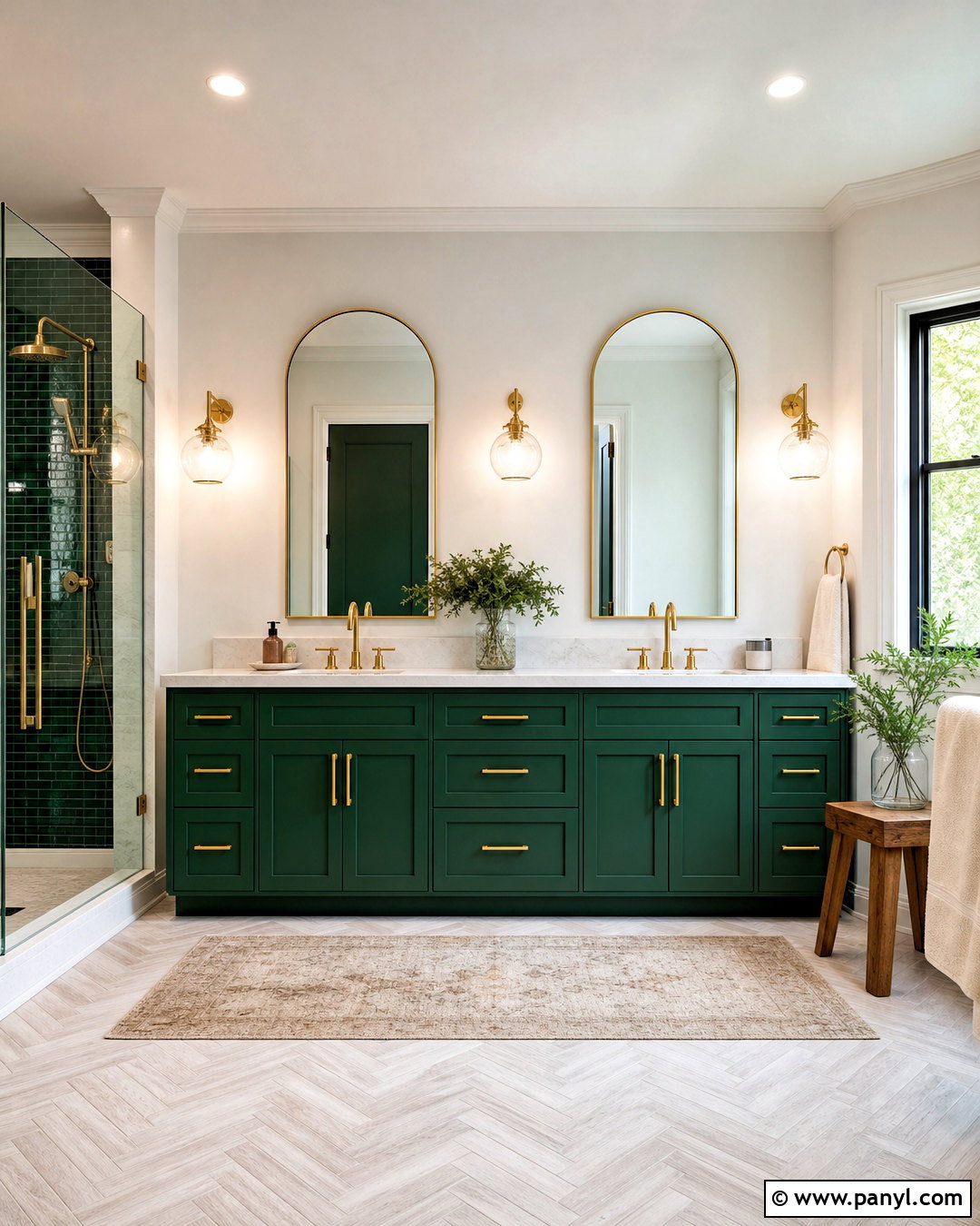Emerald Green Double Vanity Bathroom - 20 emerald green and gold bathroom ideas