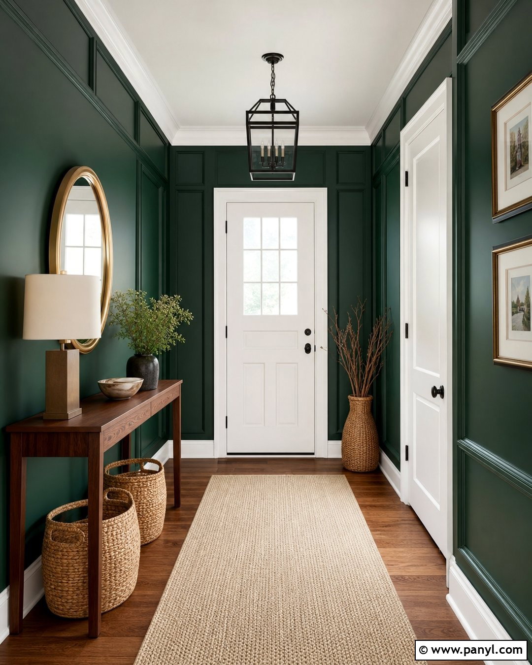 Emerald Green Entryway Wall With Picture Molding - 35 emerald green wall ideas