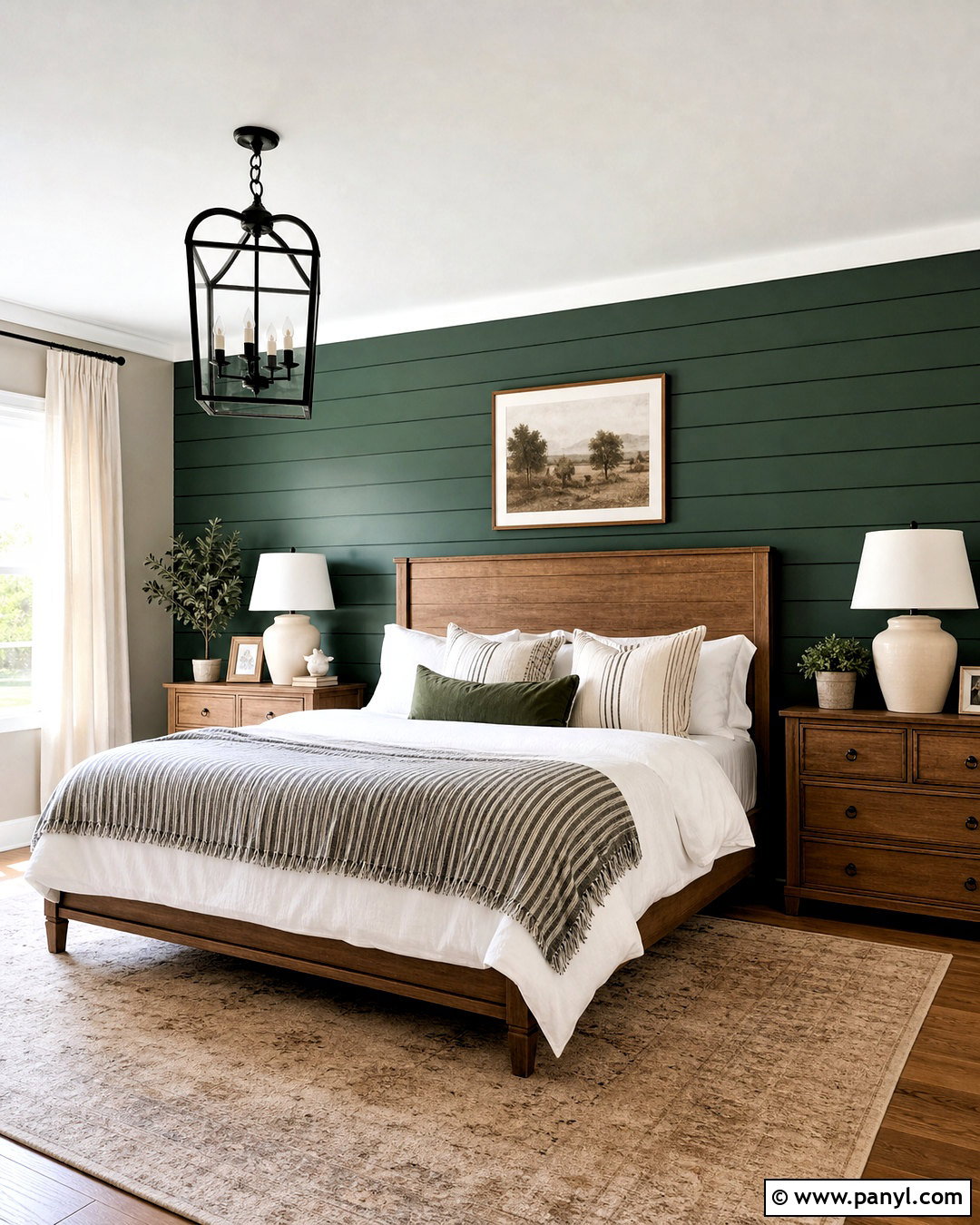 Emerald Green Farmhouse Accent Wall - 20 emerald green accent wall bedroom ideas
