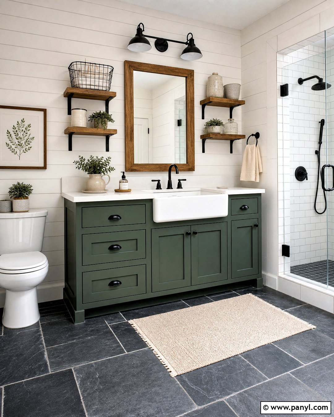 Emerald Green Farmhouse Bathroom - 20 emerald green bathroom decor ideas