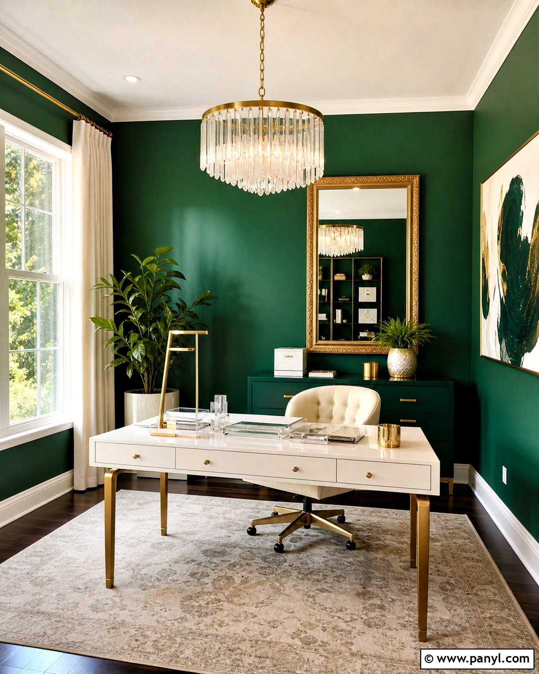 Emerald Green Glam Office - 20 emerald green office ideas