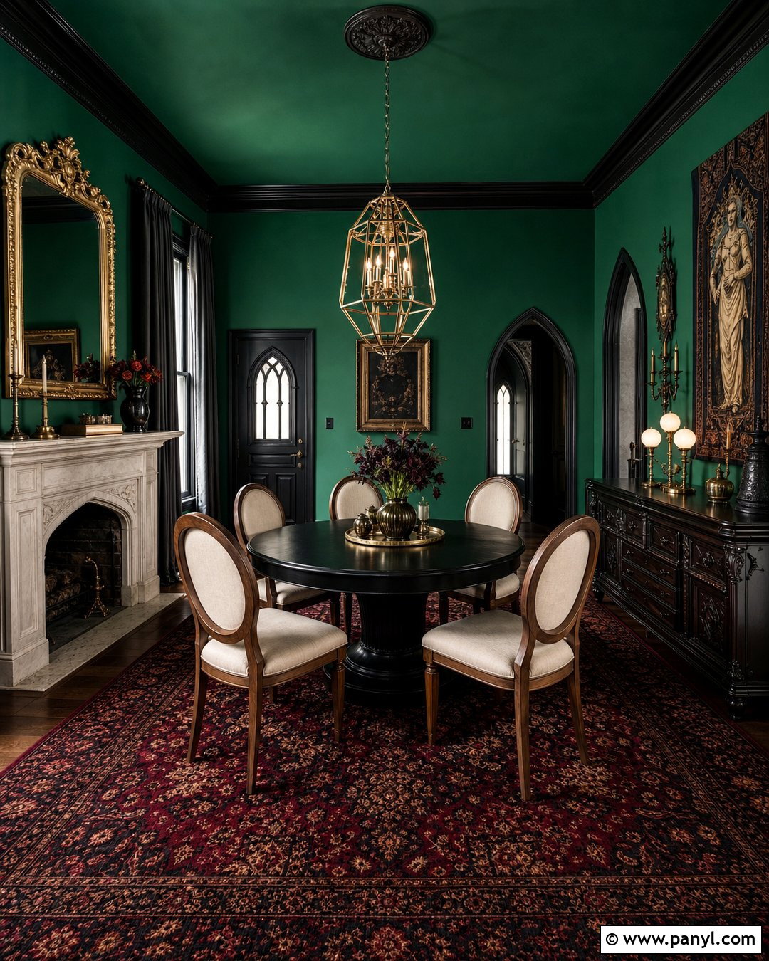Emerald Green Gothic Dining Room - 20 Gothic Paint Colors Dark Walls