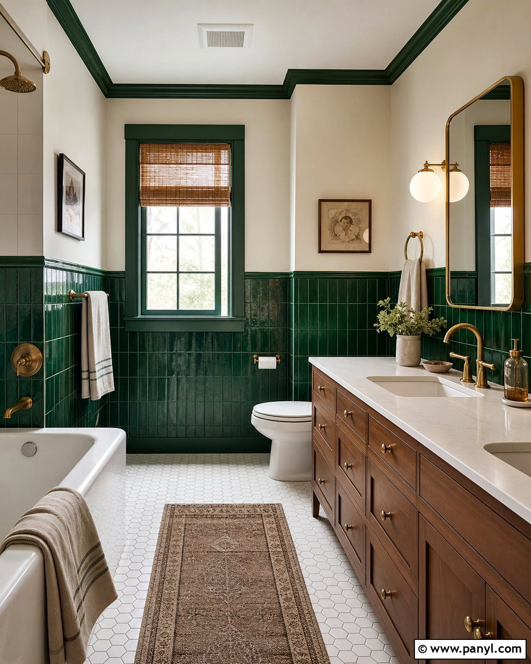 Emerald Green Half Wall Tile - 25 Emerald Green Bathroom Walls