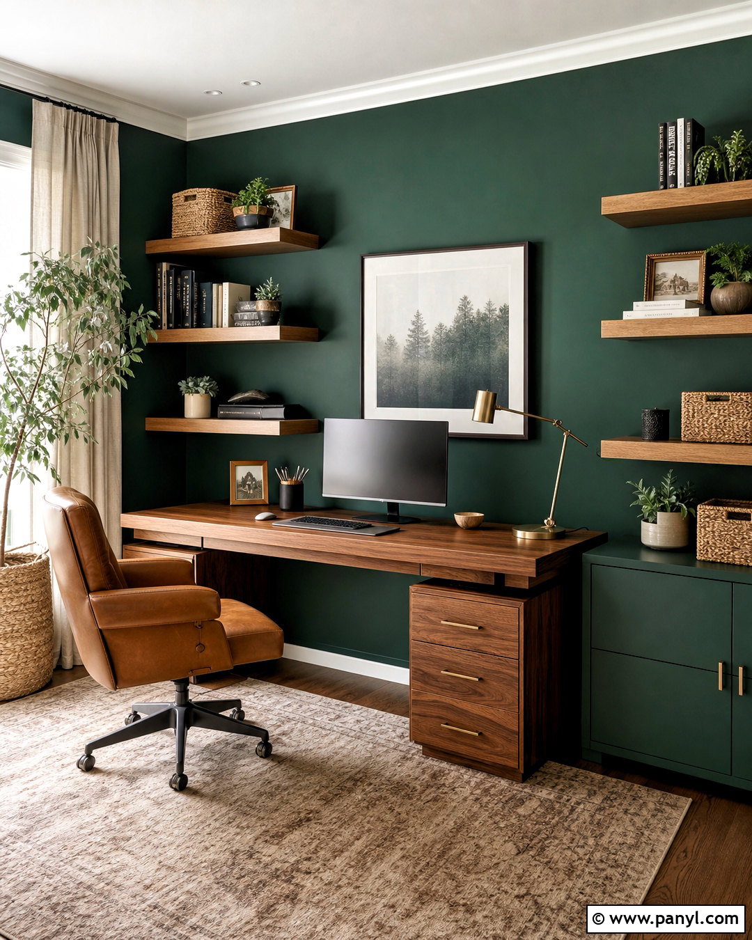 Emerald Green Home Office - 20 emerald green interior design ideas