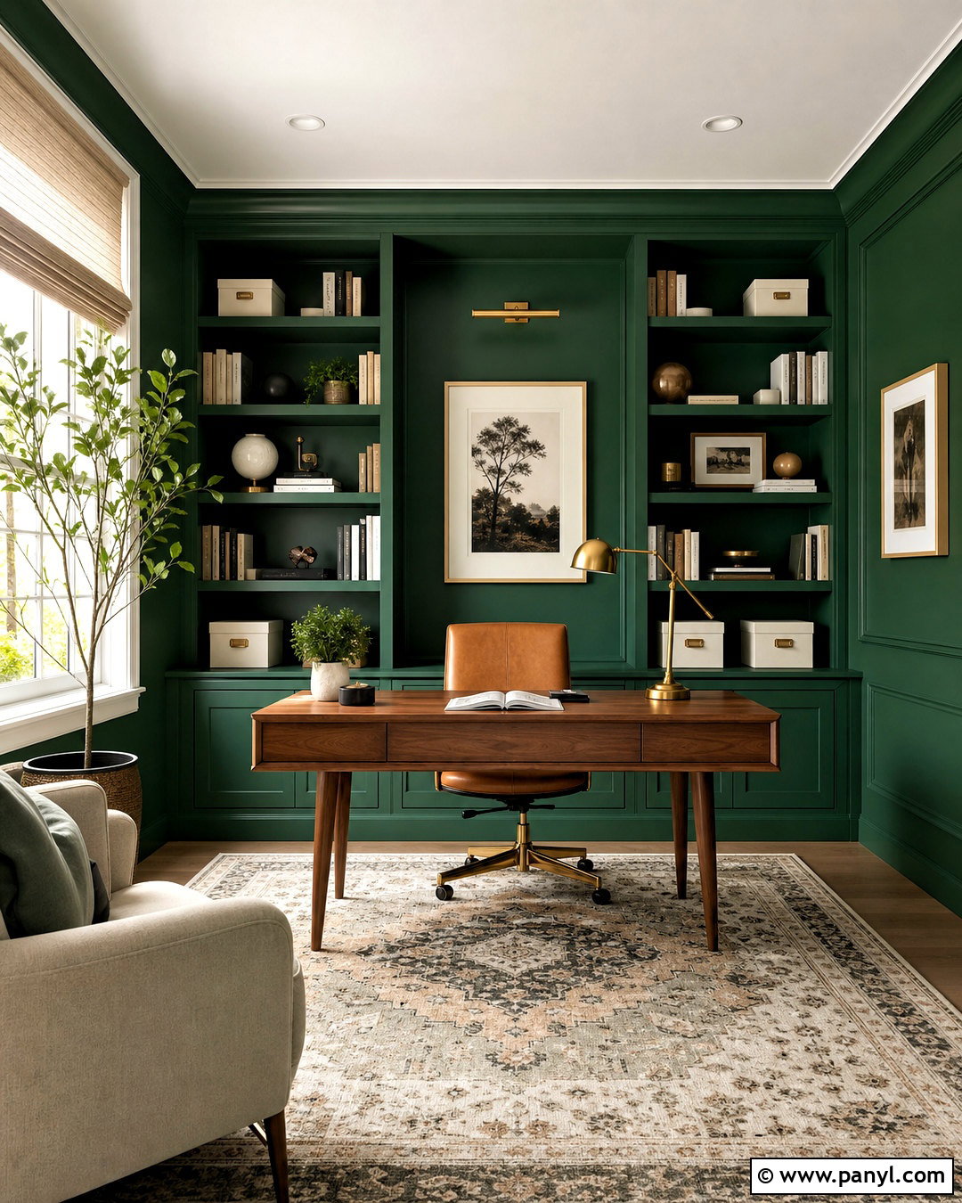 Emerald Green Home Office - 20 green room colors