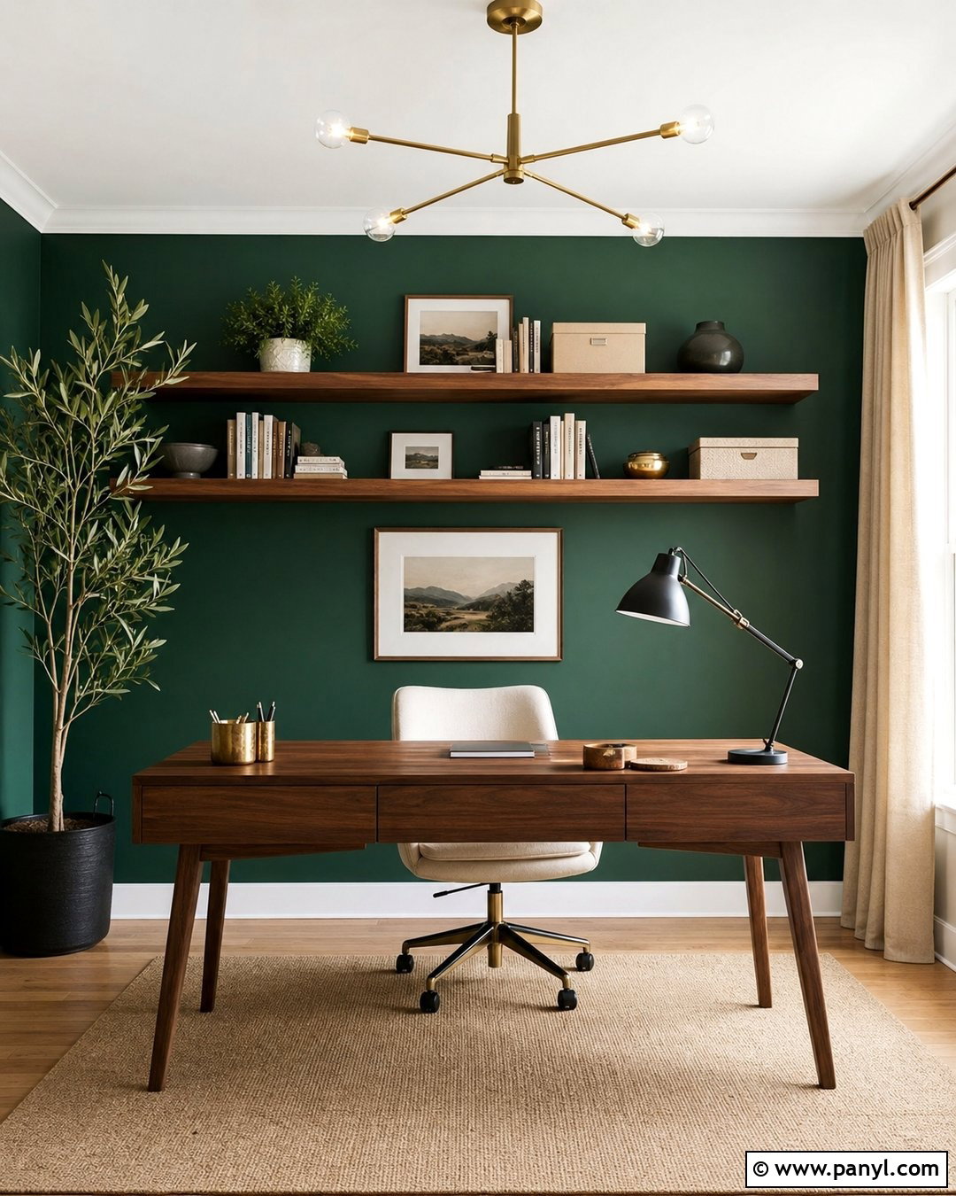Emerald Green Home Office Accent Wall - 35 emerald green accent wall ideas