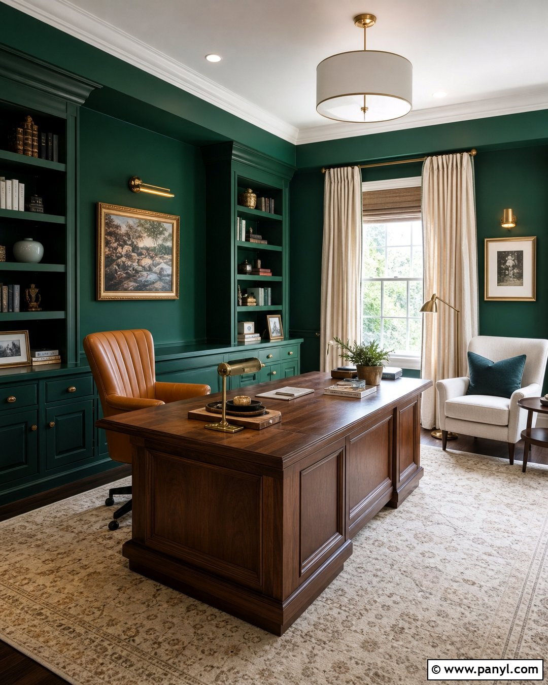 Emerald Green Home Office - 25 Wall Color Ideas Green Ideas