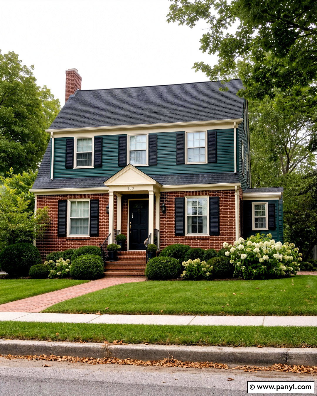 Emerald Green House With Red Brick - 20 emerald green house ideas