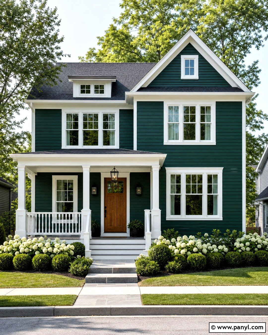 Emerald Green House With White Trim - 20 emerald green house ideas