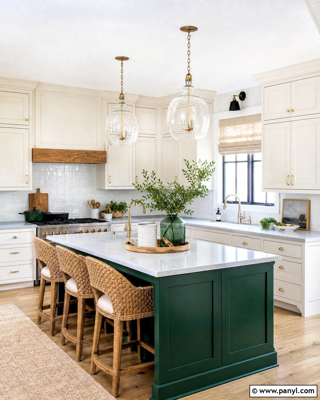 Emerald Green Kitchen Island With White Cabinets - 20 emerald green home decor ideas